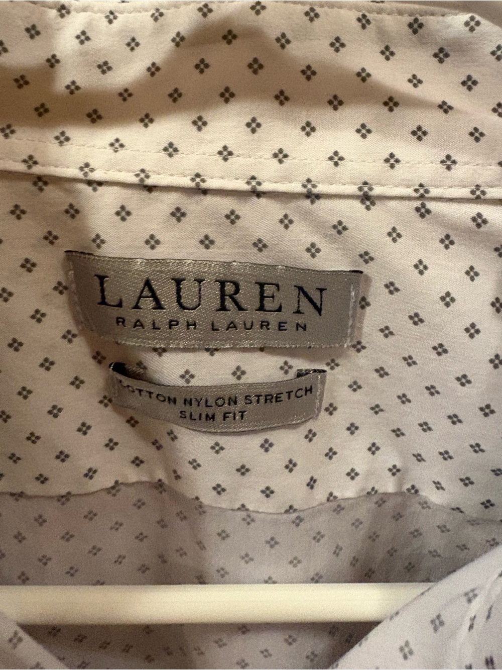 Lauren Ralph Lauren Slim Fit Shirt in White with Black Print